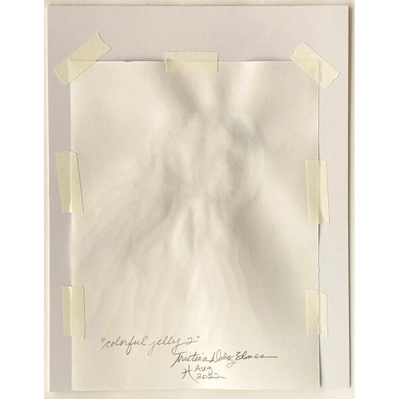 Colorful Jelly 2 -Original Wall Art Watercolor Painting Matted Frame Ready 11x14 - Picture 6 of 6